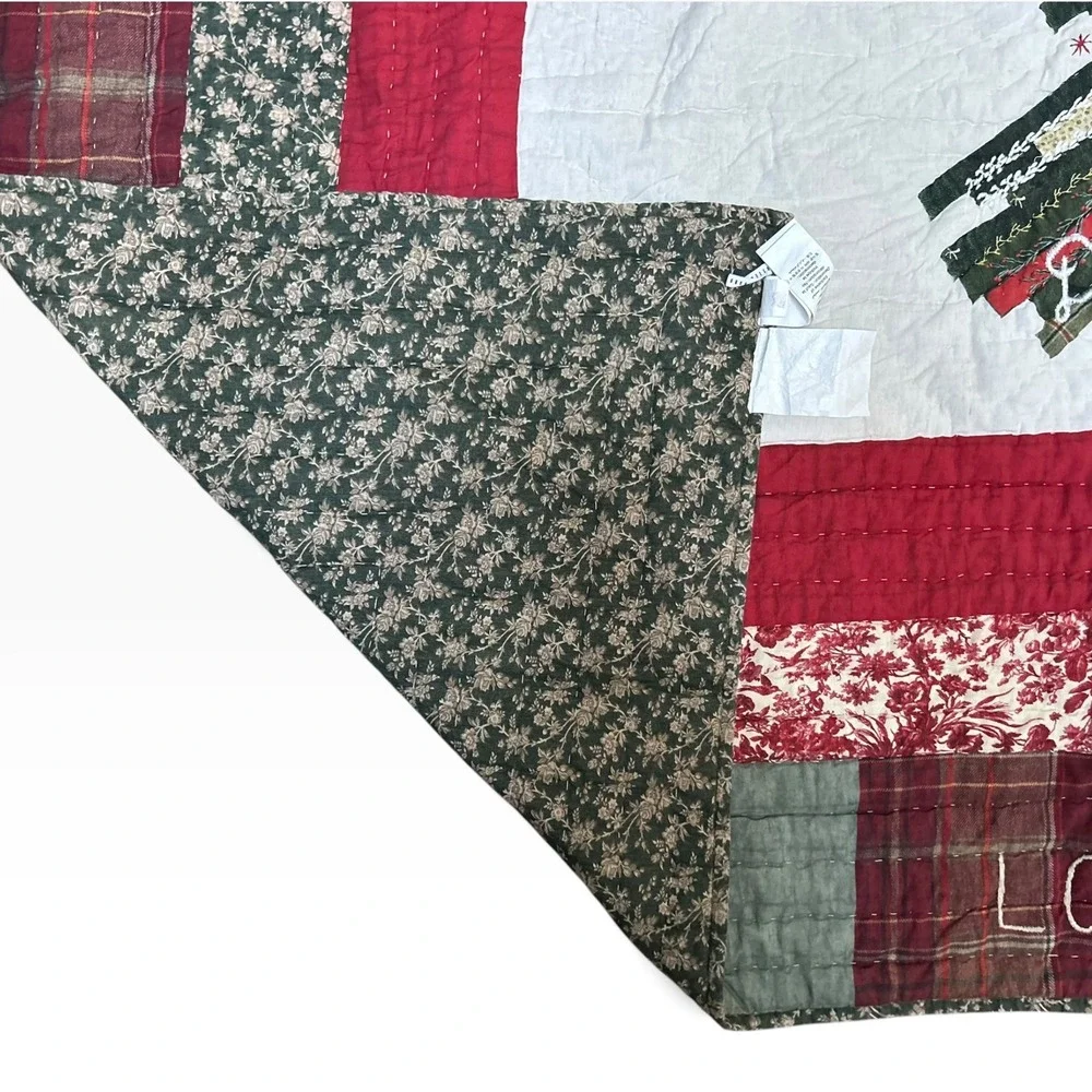 Pottery Barn Winter Dreams Queen Christmas Holiday Patchwork Quilt & 2 Shams